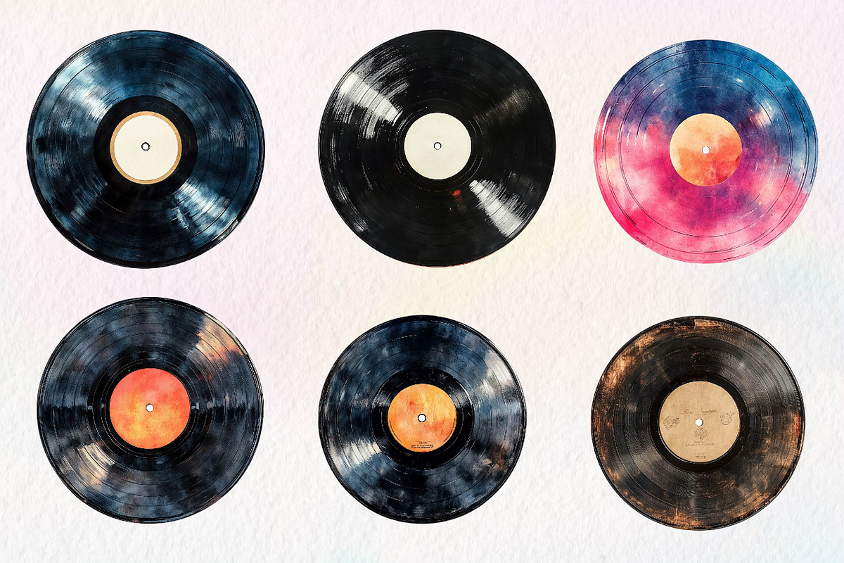 Vintage Vinyl Record Clipart, an Illustration by CreationArt (Photo 2 of 5)