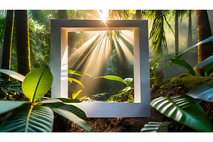 A bright green tropical forest with, a Background Photo by Igor Tichonow
