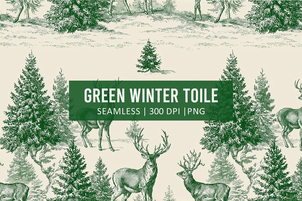 GREEN WINTER TOILE Seamless Pattern, a Pattern Graphic by AYAKA Studio Co. (Photo 1 of 7)