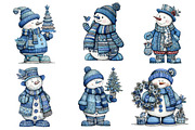 Christmas Blue Snowman Clipart, an Illustration by Dream Creation (Thumbnail 2 of 8)