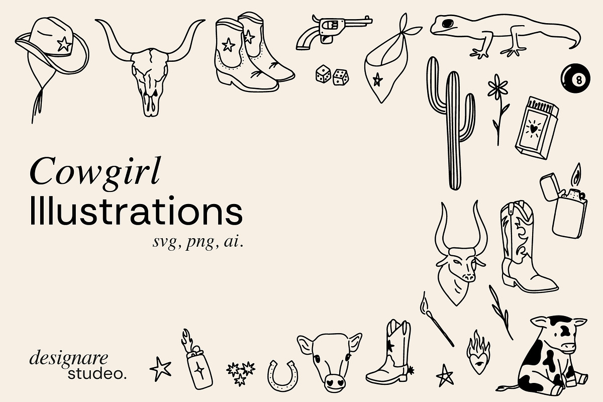 Cowgirl Illustrations, a Decorative Illustration by ginni illustrations (Photo 1 of 5)