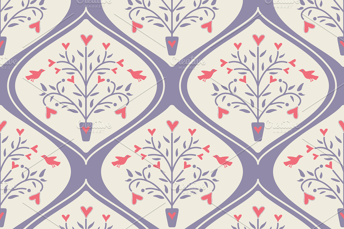 Tree of life and lattice, a Pattern Graphic by elyomys (Photo 1 of 4)
