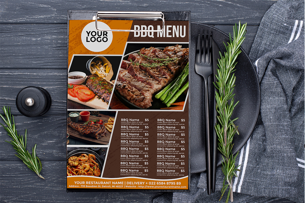 BBQ flyer menu, a Flyer Template by imadeDesign (Photo 3 of 3)