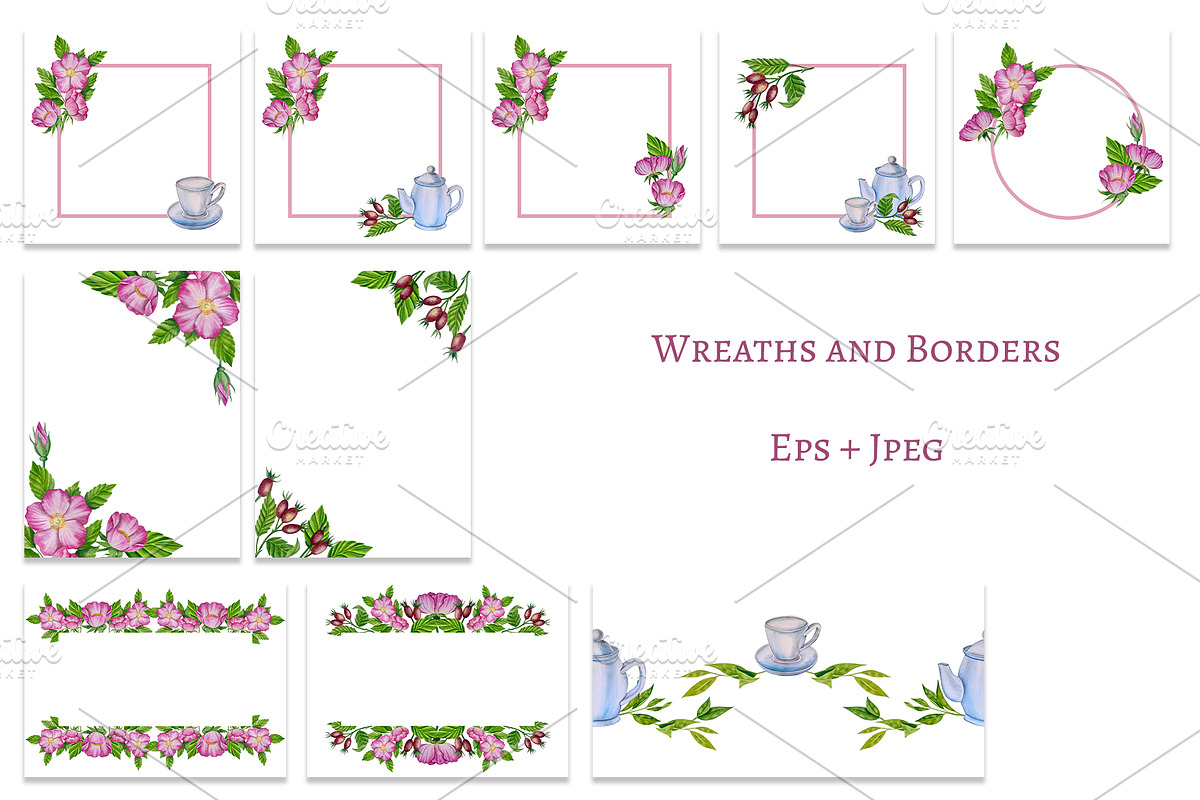 Tea Time Clipart, a Decorative Illustration by Milla_Zelenyuk_art (Photo 5 of 6)