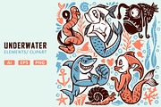 Set of underwater elements, an Animal Illustration by gunaonedesign (Thumbnail 1 of 6)