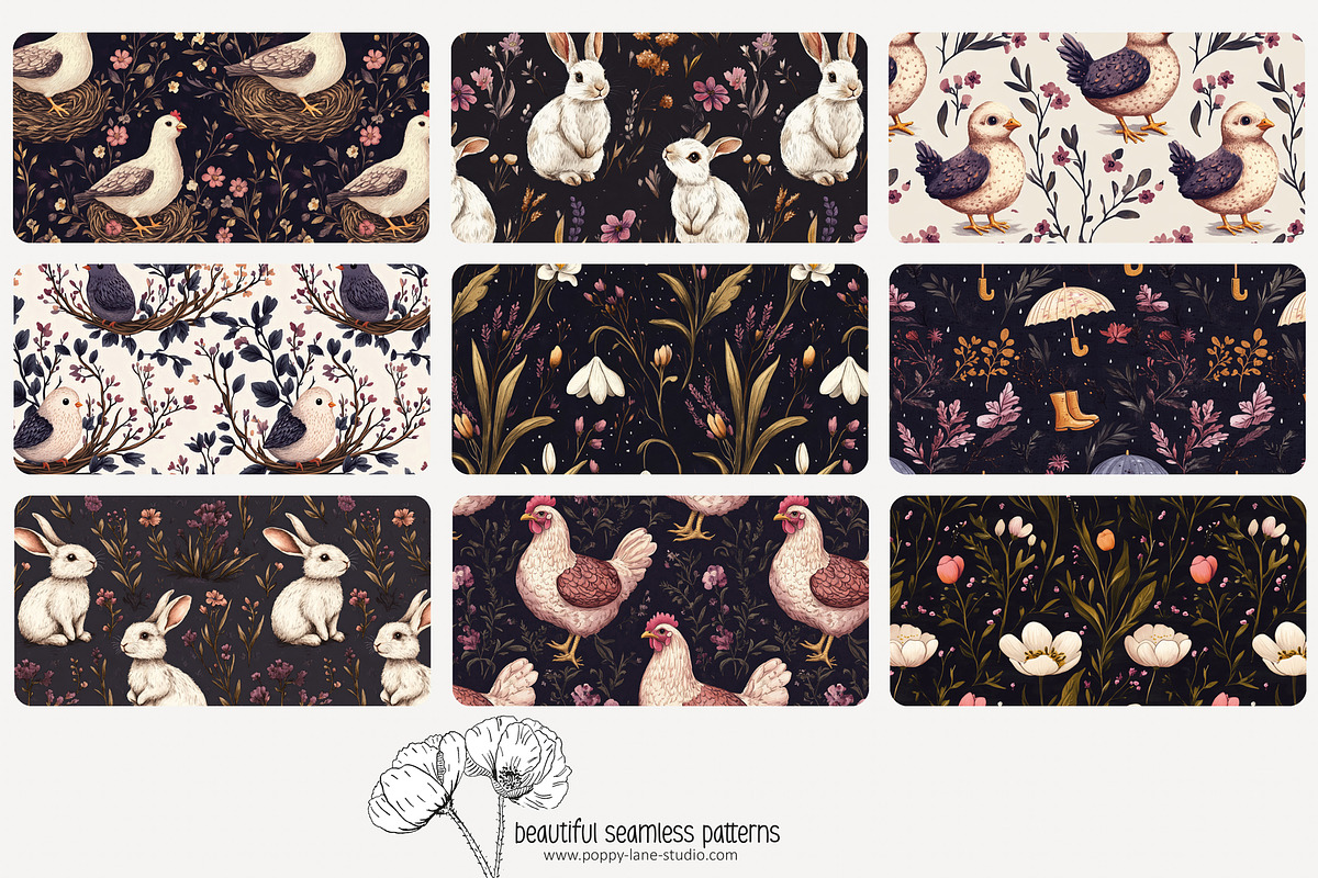 70 purple Easter seamless pattern, a Pattern Graphic by Poppy Lane Studio
