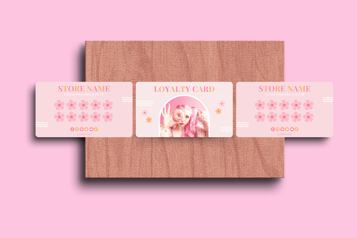 Cute Loyalty Card Template - 2 Sides, a Card Template by SunshineStudioBoutique (Photo 5 of 10)