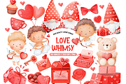 Cute Love Whimsy Valentines Clipart, an Illustration by TatiMockup (Thumbnail 1 of 6)