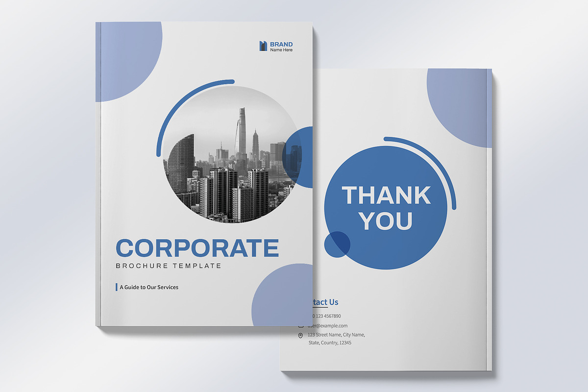 Corporate Brochure Layout with Blue, a Brochure Template by graphypix (Photo 3 of 8)