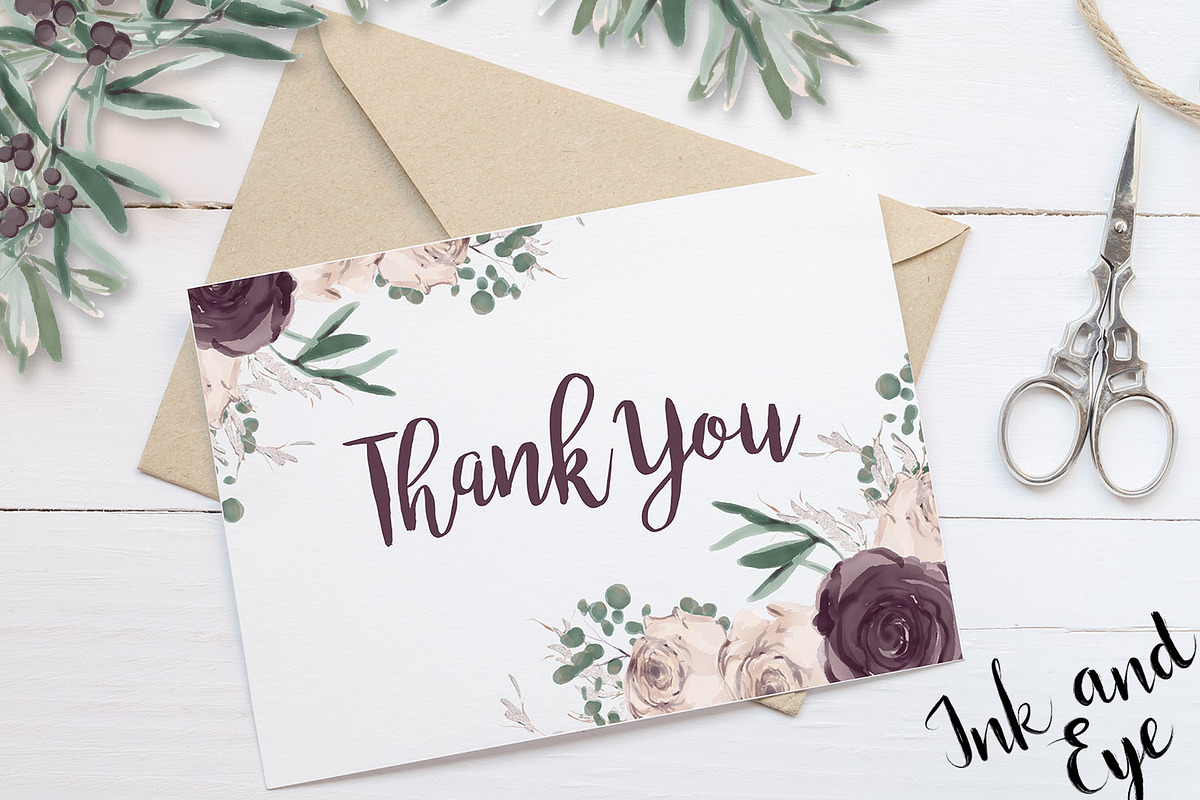 Winter Wedding Floral Graphic Set, an Illustration by Ink + Eye (Photo 7 of 7)