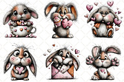 Whimsical Valentine Bunny Clipart, an Illustration by Black Bird Studio (Thumbnail 6 of 6)