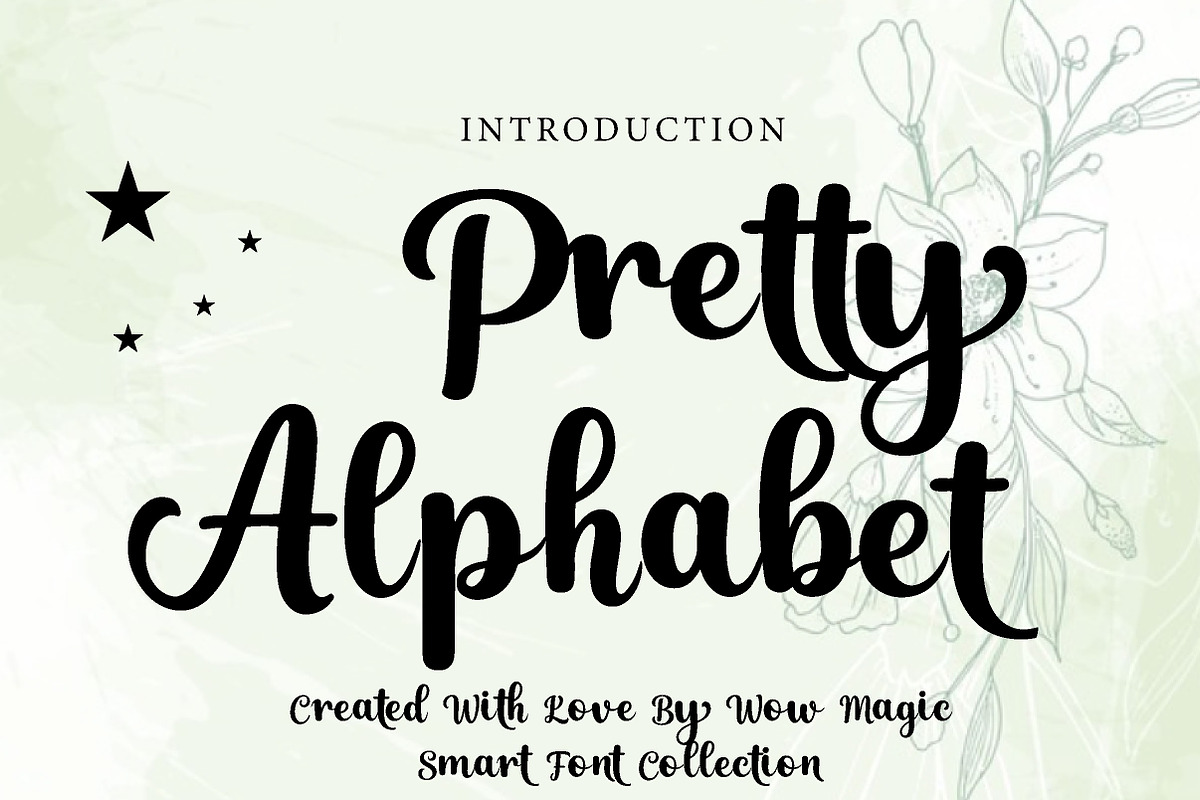 Pretty Alphabet, a Script Font by Wow Magic (Photo 1 of 3)