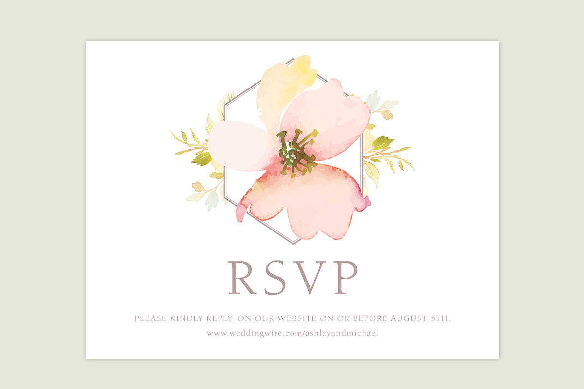 Pink & Green Floral Wedding Invite, an Invitation Template by BF Studios (Photo 4 of 5)
