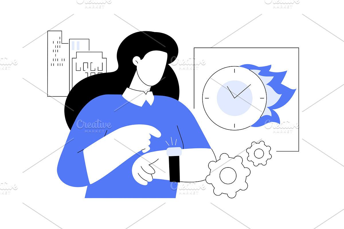 Being always late isolated cartoon, a Person Illustration by Visual Generation