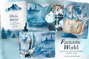 Watercolor Fantastic World Clipart, a Person Illustration by ArtCreationsDesign (Thumbnail 19 of 23)