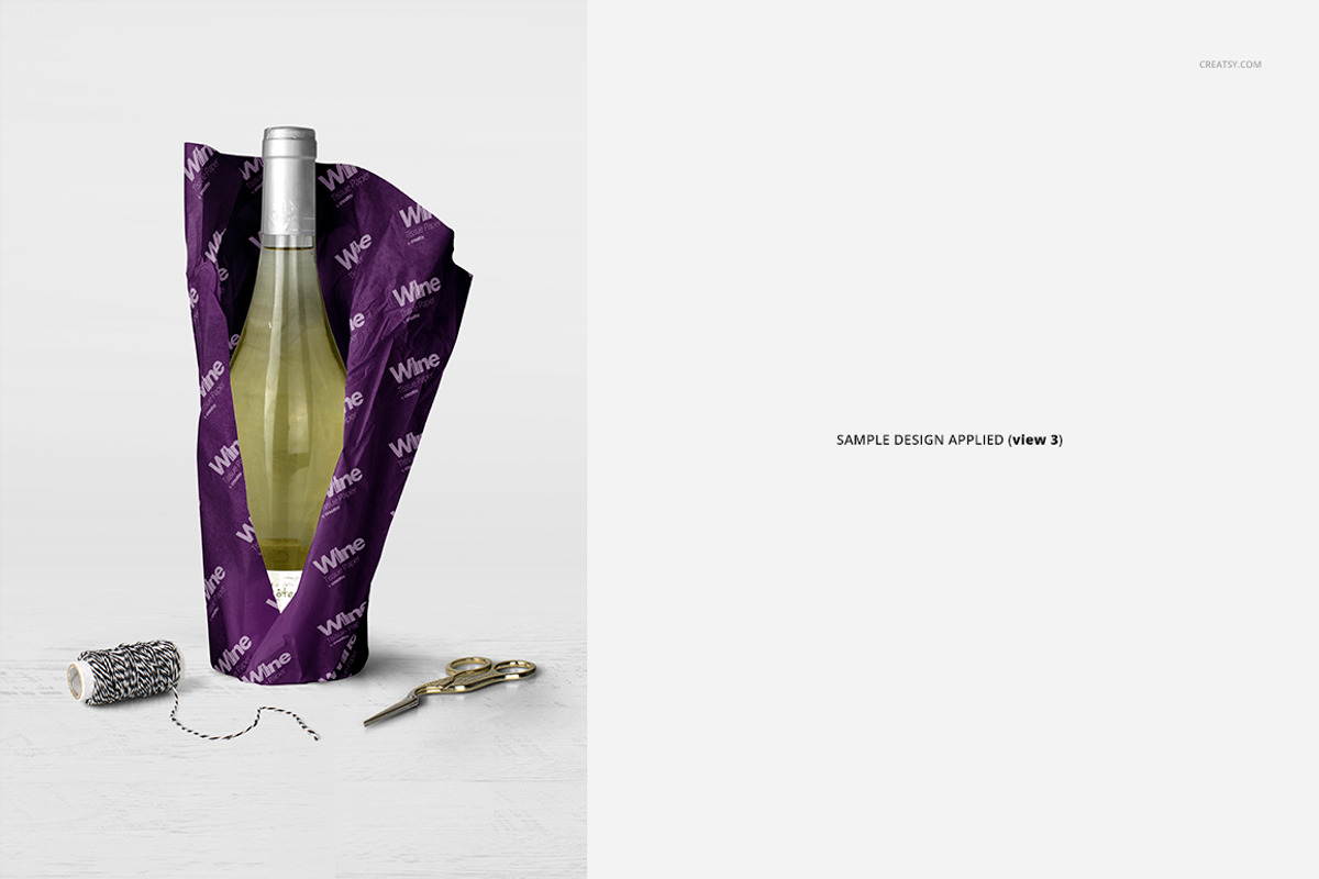 Wrapping Paper Wine Bottle Mockup, a Pens & Pencil Mockup by creatsy5 (Photo 8 of 27)