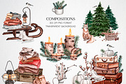 Cozy Winter watercolor collection, an Animal Illustration by CrystalinaShop (Thumbnail 3 of 4)