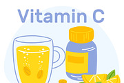 Soluble tablets with vitamin C, an Object Illustration by Vectorbuum (Thumbnail 3 of 3)