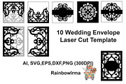 10 Wedding invitation envelope laser, a Card Template by RAINBOWIRMA (Thumbnail 1 of 4)