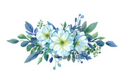 Cool Blue Watercolor Florals, an Illustration by Creativeshirt (Thumbnail 10 of 11)