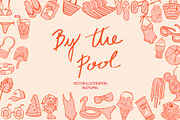 Summer by the pool illustrations, an Object Graphic by MayBay Studio (Thumbnail 1 of 5)