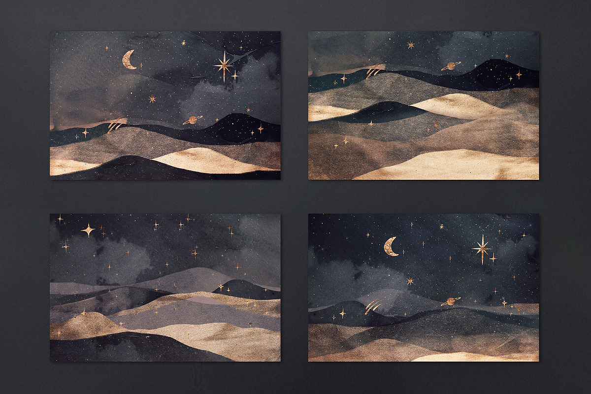 Abstract Landscape & Starry Night, a Texture Graphic by by creative paper (Photo 4 of 16)