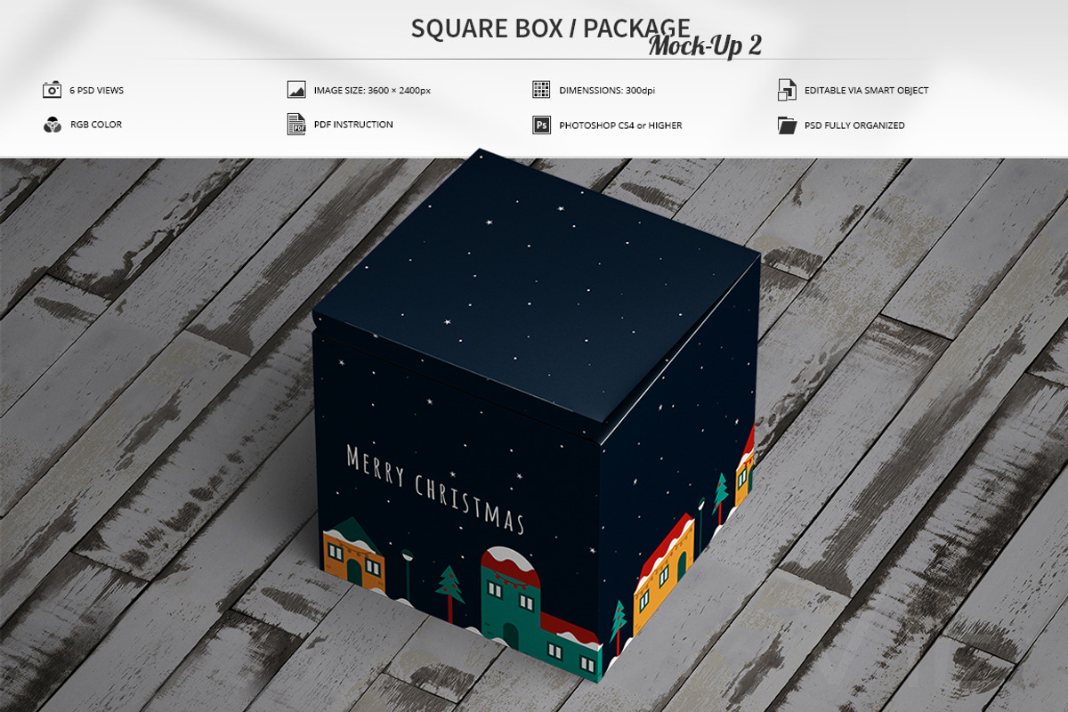 Square Box / Package Mock-Up 2, a Packaging Mockup by MassDream (Photo 1 of 8)