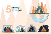 Cabin life. Set of illustrations, an Illustration by lokfrid (Thumbnail 3 of 6)