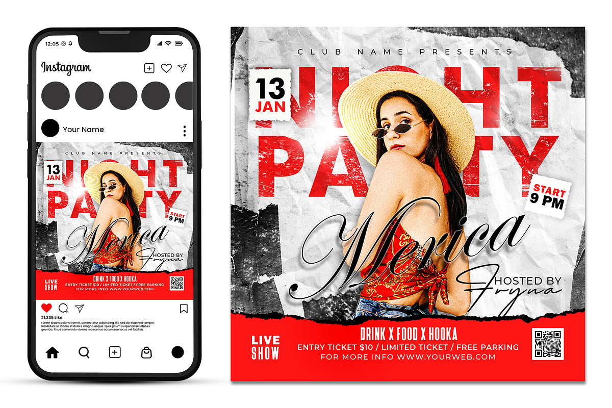 Music dj flyer template, a Brochure Template by AbcStudio