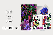 Iris Floral, Luxury Patterns, a Pattern Graphic by lukodje (Thumbnail 2 of 6)