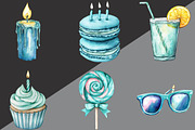 Teal Birthday Sublimation Clipart, an Illustration by Black Bird Studio (Thumbnail 2 of 6)