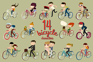 14 bicycle characters