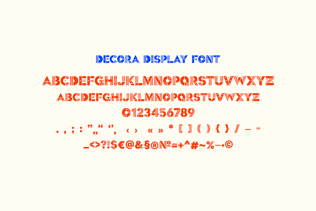Decora Display Font, a Symbol Font by gafaroff studio (Photo 4 of 7)