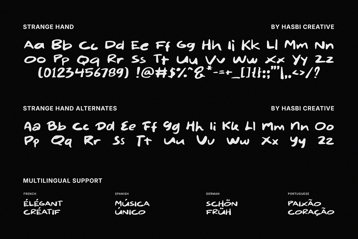 Strange Hand — Handwritten Font, a Handwritten Font by Hasbi Creative (Photo 11 of 12)
