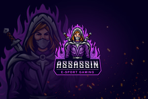 Assassin E-sport Mascot Gaming Logo, a Branding & Logo Template by Agung_cs