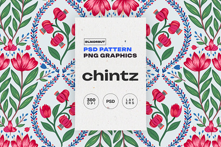 French Chintz Floral Pattern, a Pattern Graphic by likorbut