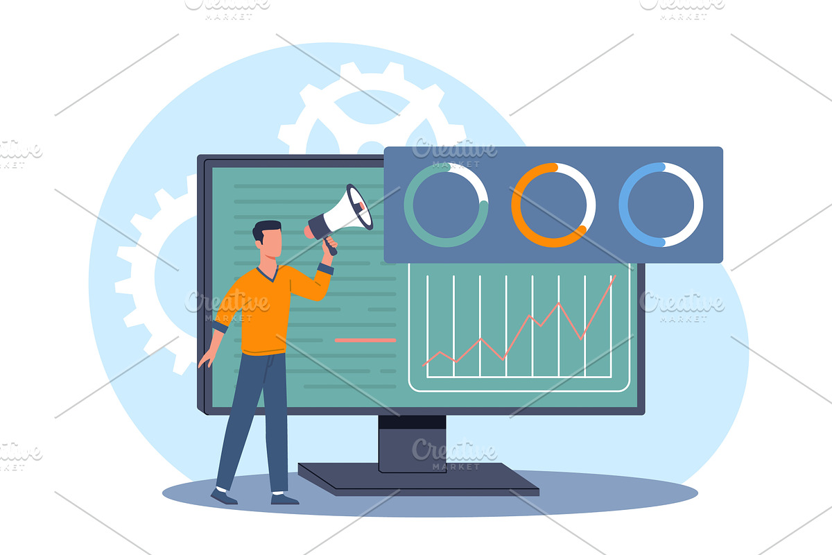 Online marketing survey, report, a Technology Illustration by YummyBuum