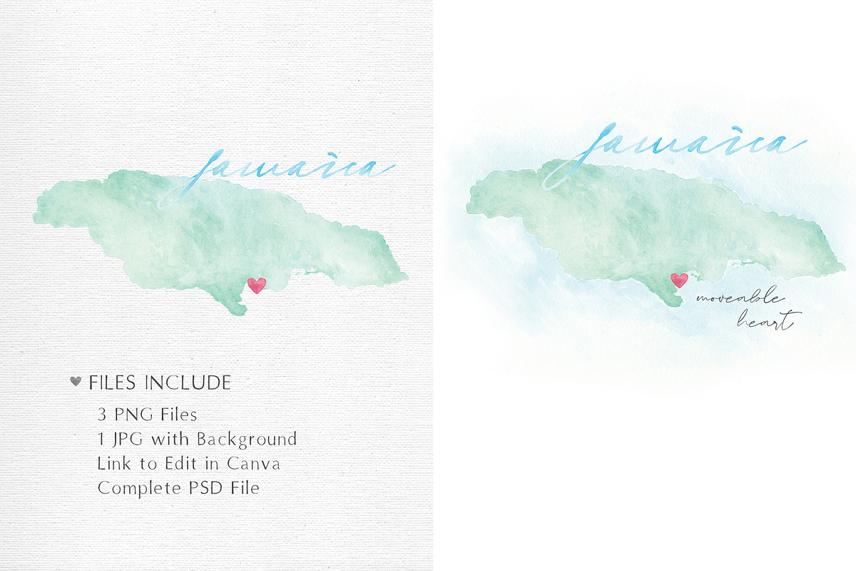 Watercolor Map of Jamaica, a Graphic by Beloved Paper (Photo 4 of 6)