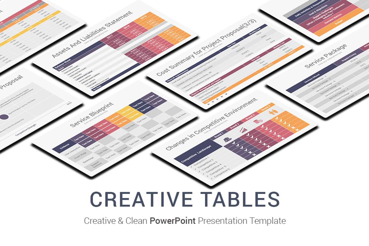 Creative Tables PowerPoint, a Presentation Template by OceanArt (Photo 2 of 29)