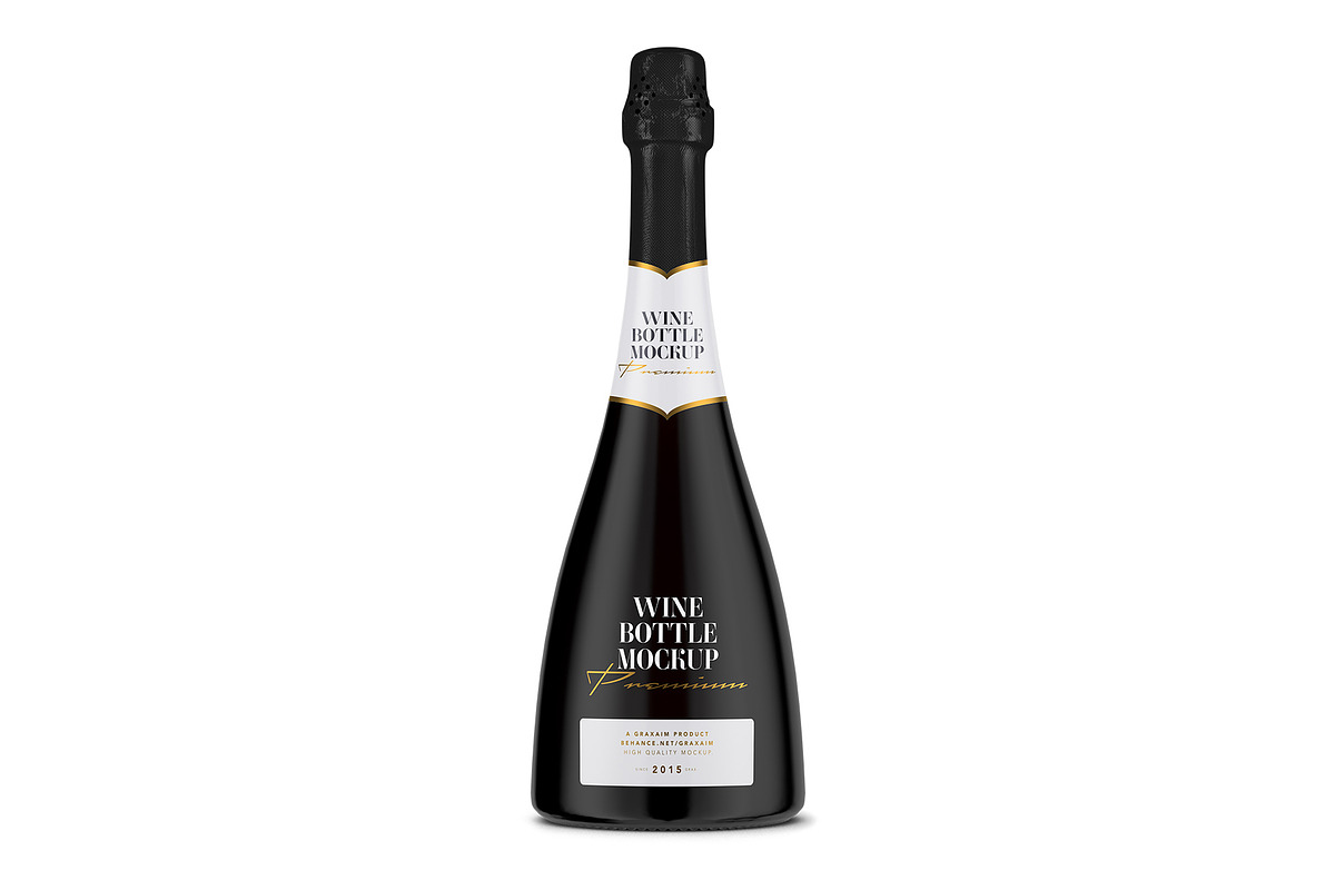 Champagne Black Bottle Mockup, a Packaging Mockup by Graxaim Mock-up (Photo 6 of 7)