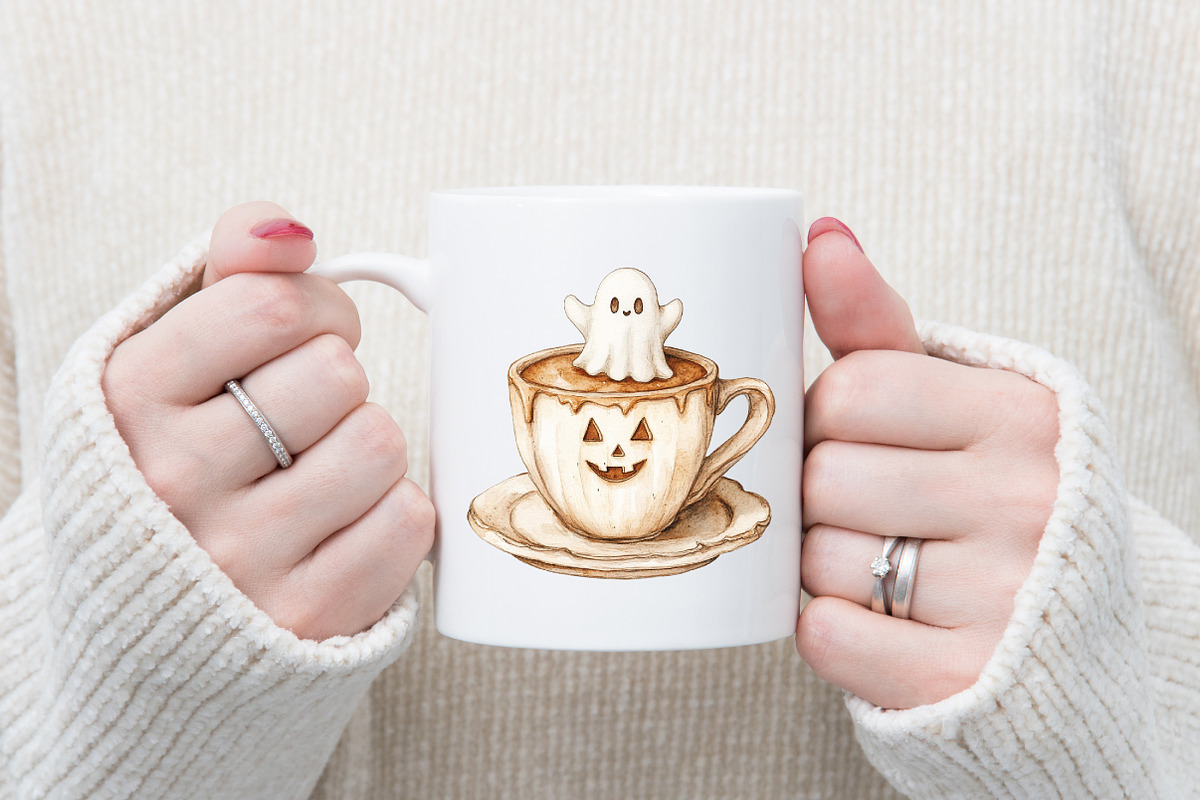 Halloween Coffee Latte Clipart Bundl, an Illustration by designcity5 (Photo 4 of 5)