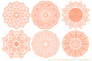 Peach Lace Doilies, Lace Vectors, an Illustration by Amanda Ilkov (Thumbnail 3 of 4)