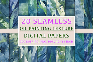 20 Seamless Oil Painting Patterns, a Pattern Graphic by Nordic Design