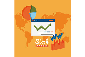 stock market lettering, a Finance Illustration by studiogstock