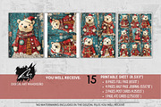 Cute Xmas Polar Bear Scrappapers, an Animal Illustration by Digital Art Mahdiseño (Thumbnail 2 of 10)
