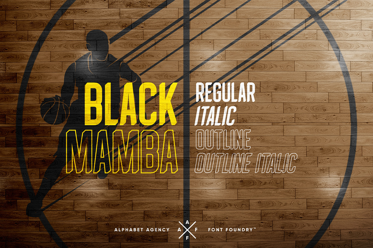 BLACK MAMBA FONT FAMILY, a Sans Serif Font by Alphabet Agency (Photo 1 of 6)