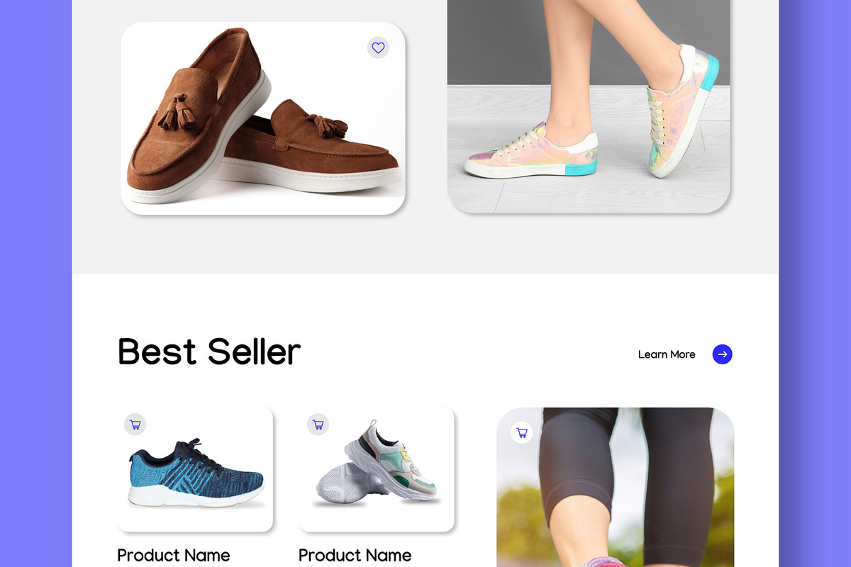 Shoes Collection Landing Page Layout, an UI Kit Template by CreativeShaper (Photo 4 of 5)