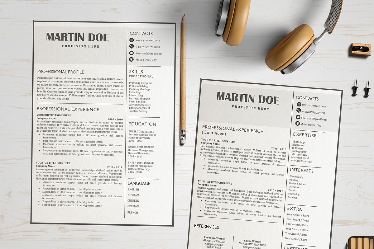 Professional Resume/ CV Bundle, a Resume Template by Wow Designs (Photo 7 of 21)