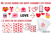 Valentines day icons set love symbol, a Pattern Graphic by Almadrava (Thumbnail 1 of 7)