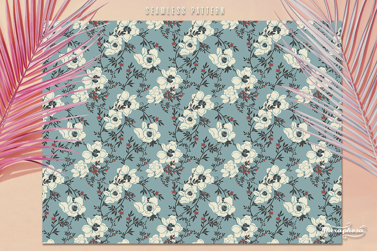 12JPG/EPS Tropical floral pattern, a Pattern Graphic by Theraphosath (Photo 18 of 25)